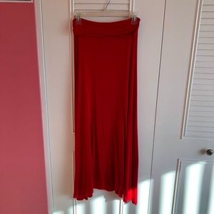 Red Maxi Skirt